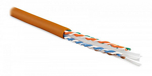 Кабель витая пара Hyperline U/UTP 6, 4х2х23AWG LSZH нг(А)-HF UUTP4-C6-S23-IN-LSZH-OR-305, оранжевый 47461