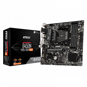 Материнская плата MSI B450M PRO-VDH MAX DDR4, AM4, mATX B450M PRO-VDH MAX