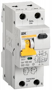 Дифференциальный автоматический выключатель IEK АВДТ32 1П+N 50А 100мА, тип A, 6кА, C MAD22-5-050-C-100