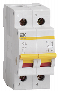 Выключатель нагрузки IEK ВН-32 20А 2П модульный MNV10-2-020