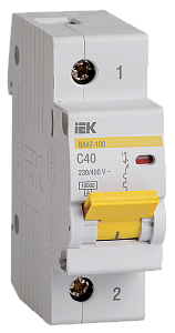 Автоматический выключатель IEK ВА47-100 40А 1п 10кА, C MVA40-1-040-C