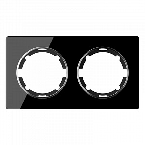 Рамка OneKeyElectro Garda 2 поста горизонтальная стеклянная черный 2E52201303 2234940