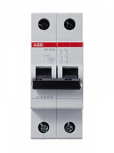 Автоматический выключатель ABB SH202L 10А 2п 4.5кА, C, SH202L-C10 2CDS242001R0104
