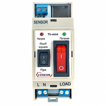 Термостат EXTHERM с датчиком температуры для систем антиобледенения кровли или обогрева трубопроводов