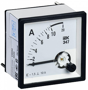 Амперметр IEK Э47 72х72мм 10А класс точности 1.5 IPA10-6-0010-E