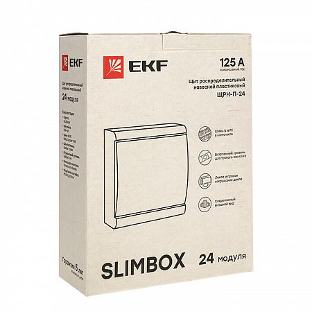 Щит EKF PROxima ЩРН-П-24 SlimBox IP41 белая дверь