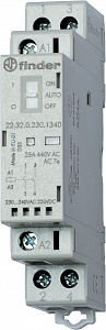 Контактор модульный Finder 25А 1НО+1НЗ AgSnO2 катушка 230В AC/DC 223202304520
