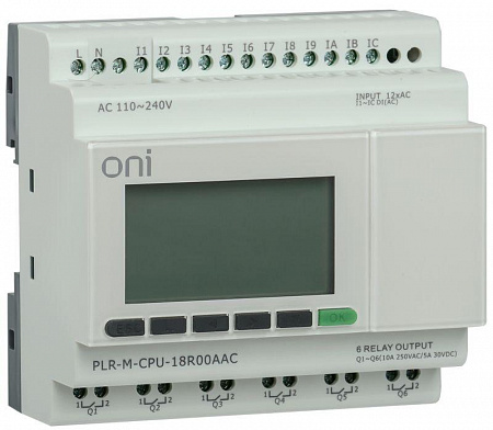 Контроллер программируемый логический ONI PLR-M. CPU DI12/DO06 220В AC