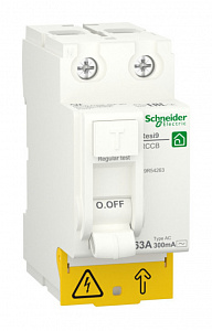 Выключатель дифференциального тока Schneider Electric Resi9 2П 63А 300мА тип AC R9R54263