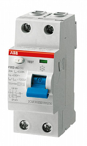 Выключатель дифференциального тока ABB F202 2п 40А 30мА тип A, F202 A-40/0.03 2CSF202101R1400