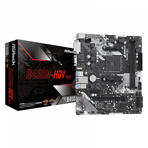 Материнская плата ASRock B450M-HDV R4.0, AM4, B450, DDR5, mATX 90-MXB9N0-A0UAYZ