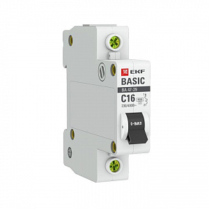 Автоматический выключатель EKF 47-29 Basic 16А 1п 4.5кА, C mcb4729-1-16C