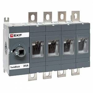 Рубильник EKF TwinBlock 4п 315А без рукоятки управления tb-s-315-4p
