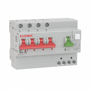 Дифференциальный автоматический выключатель DKC YON MDV63 3П+N 32А 30мА, тип A, 6кА, C, с защитой от сверхтоков MDV63-42C32-A