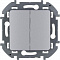 Выключатель двухклавишный Legrand Inspiria 10А 250В безвинтовые зажимы алюминий