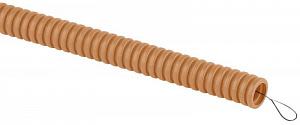 Труба гофрированная ЭРА ПВХ легкая 20 мм, с протяжкой сосна, 25 м/уп. Б0043212