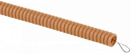 Труба гофрированная ЭРА ПВХ легкая 20 мм, с протяжкой сосна, 25 м/уп.