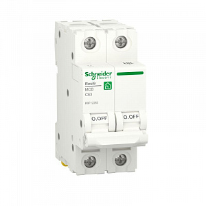 Автоматический выключатель Schneider Electric Resi9 63А 2п C, 6кА R9F12263