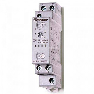 Модульный таймер мультифункциональный Finder 24-240В АС/DC 1CO 8A 0.1с-24ч 805102400000