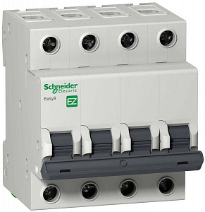 Автоматический выключатель Schneider Electric Easy9 6А 4п C, 4.5кА EZ9F34406