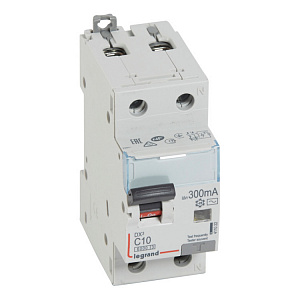 Дифференциальный автоматический выключатель Legrand DX3 1П+N 10А 300мА, тип AC, 6кА, C 411022