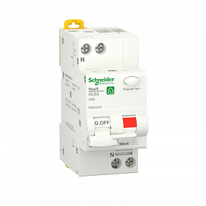 Дифференциальный автоматический выключатель Schneider Electric Resi9 1П+N 40A 30мА, тип AC, 6кА, C R9D25640