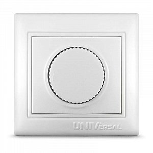 Светорегулятор поворотный Universal Севиль 500 Вт, скрытый монтаж, белый С0101
