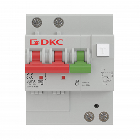 Дифференциальный автоматический выключатель DKC YON MDV63 1П+N 16А 30мА, тип A, 6кА, C, с защитой от сверхтоков