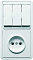 Блок скрытой установки Кунцево-Электро БКВР-039 Бэлла белый, выключатель 3-клавишный, розетка 1-местная без заземления