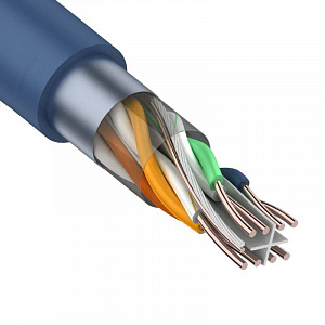 Кабель витая пара Rexant U/UTP 6, 4х2х23AWG PVC синий 01-0047