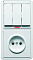 Блок скрытой установки Кунцево-Электро БКВР-212 Бэлла белый, выключатель 3-клавишный с индикатором, розетка 1-местная без заземления