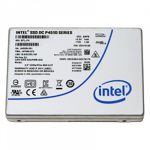 Диск SSD Intel DC P4510, 4TB, U.2 2.5" 15 мм, NVMe, PCIe 3.1 x4 SSDPE2KX040T807