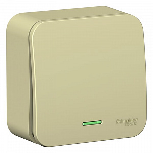 Выключатель 1-клавишный Systeme Electric Blanca, открытый монтаж, бежевый BLNVA101117