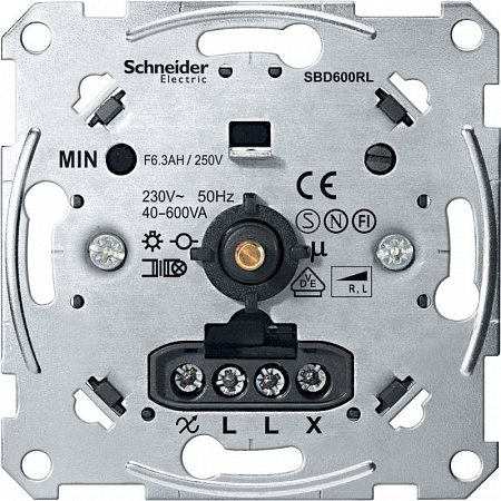 Механизм поворотного светорегулятора-переключателя Schneider Electric Merten, 600 Вт, скрытый монтаж