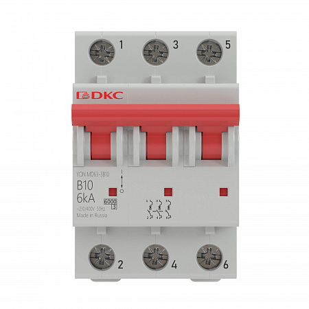 Автоматический выключатель DKC YON MD63 6А 3п 6кА, C