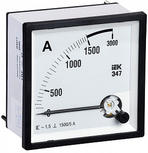 Амперметр IEK Э47 72х72мм 1500/5А класс точности 1.5 IPA10-6-1500-E