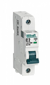 Автоматический выключатель DEKraft 1п C 2А 10кА ВА-105 13149DEK