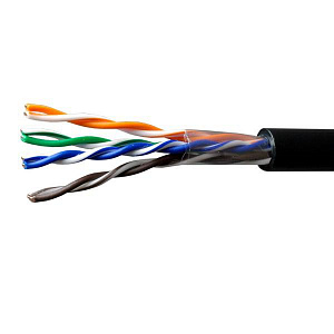 Кабель витая пара SUPRLAN Standart U/UTP 5E 4х2х24AWG PE, внешний черный 01-0325-1
