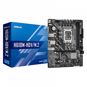 Материнская плата ASRock H610M-HDV, LGA1700, H610, DDR4, mATX 90-MXBHS0-A0UAYZ