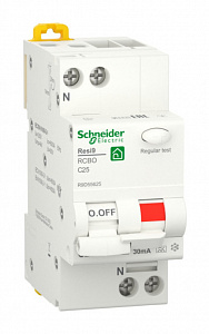 Дифференциальный автоматический выключатель Schneider Electric Resi9 1П+N 25А 30мА, тип A, 6кА, C R9D55625