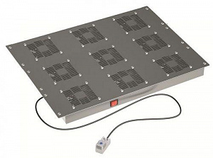 Панель вентиляторная DKC 19" 9 вентиляторов с термостатом, RAL 9005 R519VSIT9FTB