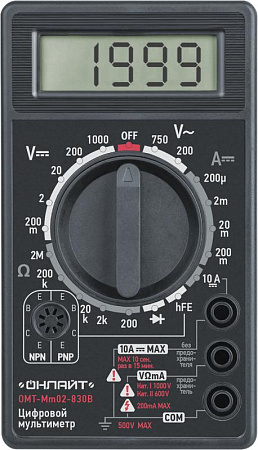 Мультиметр ОНЛАЙТ OMT-Mm02-830B