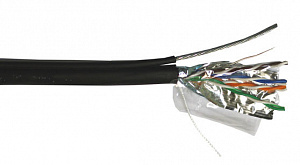 Кабель витая пара TWT F/UTP 5E, 4x2 PE, черный, 305 м/уп. TWT-5EFTP-OUT-TR