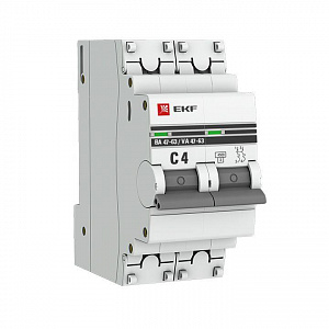 Автоматический выключатель EKF ВА 47-63 PROxima 4А 2п 4.5кА, C mcb4763-2-04C-pro
