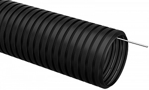 Труба гофрированная IEK ELASTA ПНД 32 мм, с протяжкой черная, 25 м/уп. CTG20-32-K02-025-1
