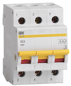 Выключатель нагрузки IEK ВН-32 40А 3П модульный MNV10-3-040