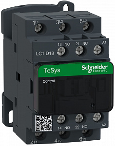 Контактор Schneider Electric TeSys D 18А 3П, 1НО+1Н3, 220В, 50/60Гц LC1D18M7
