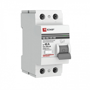 Выключатель дифференциального тока EKF PROxiмА ВД-100 2П 40А 300мА тип AC elcb-2-40-300-em-pro