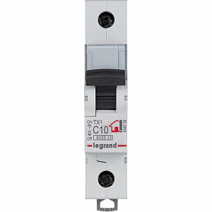 Автоматический выключатель Legrand TX3 10А 1п C, 6 кА 404026