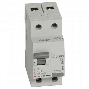 Выключатель дифференциального тока Legrand RX3 2П 40А 100мА тип AC 402029
